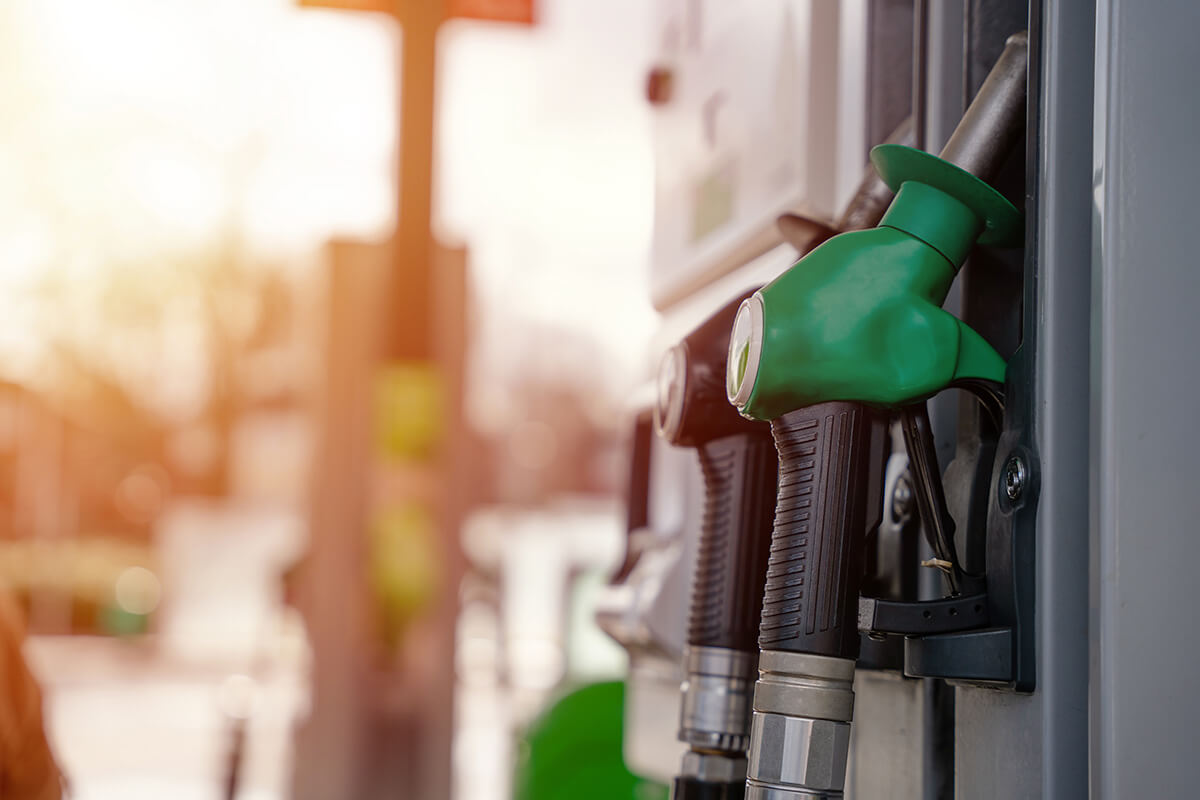 diesel and petrol fuel pistols at a gas station diesel and petrol fuel pistols at a gas station
