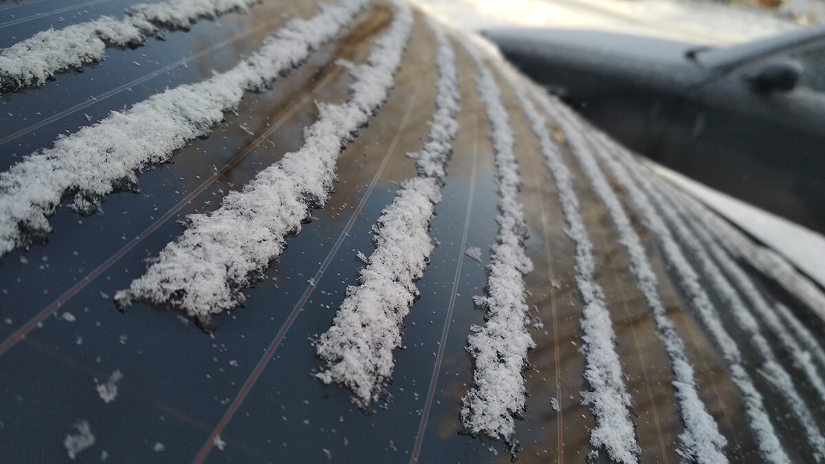 snowflakes between window defroster
