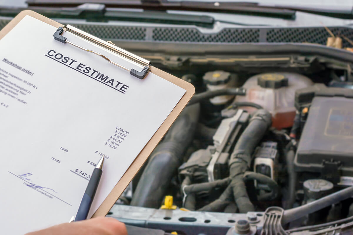 Estimate in a garage for the annual inspection