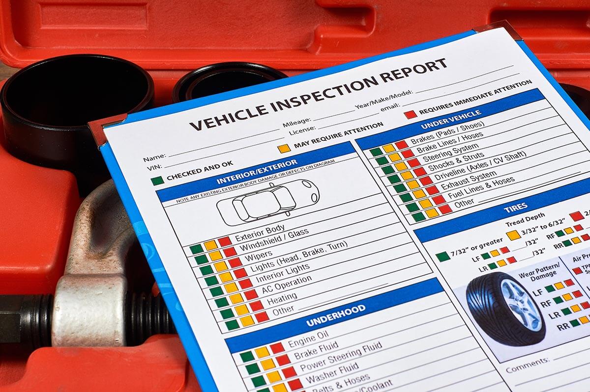 vehicle inspection report form